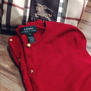 😍 Silk • Ralph Lauren • Deep Red • Cardigan •
